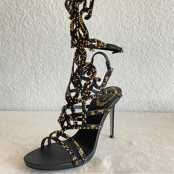 Rene Caovilla Scrolling Crystal Gladiator Sandals - Picture 8 of 16